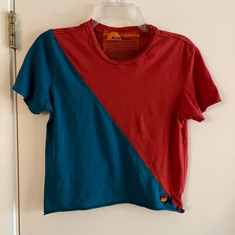 Aviator Nation Cropped Boyfriend Tee